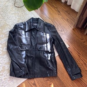 Black leather coat size M